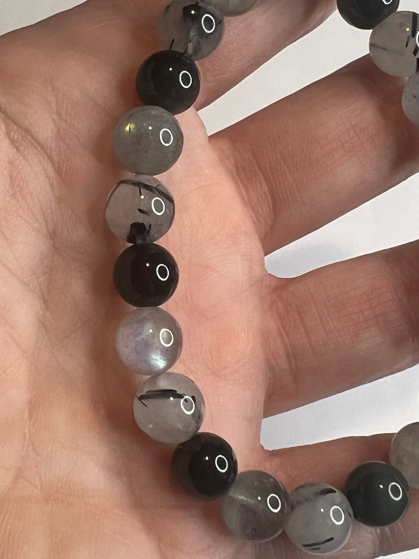 Energetic Shield & Intuition - Tourmilated Quartz, Labradorite and Rainbow Obsidian