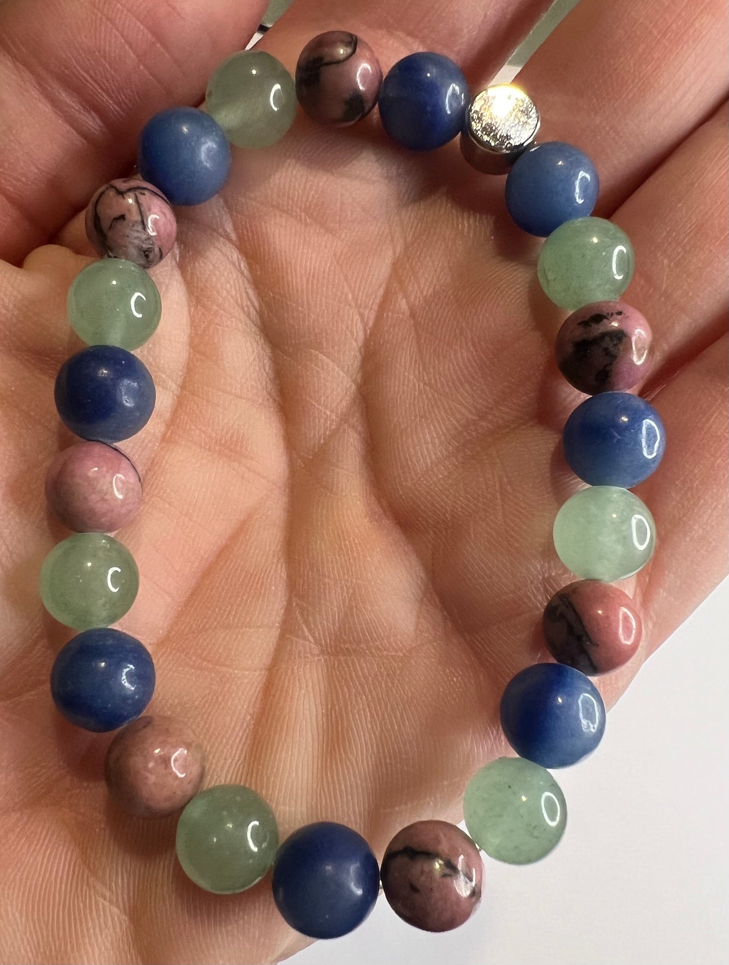 Heart & Harmony - Rhodonite, Green and Blue Aventurine