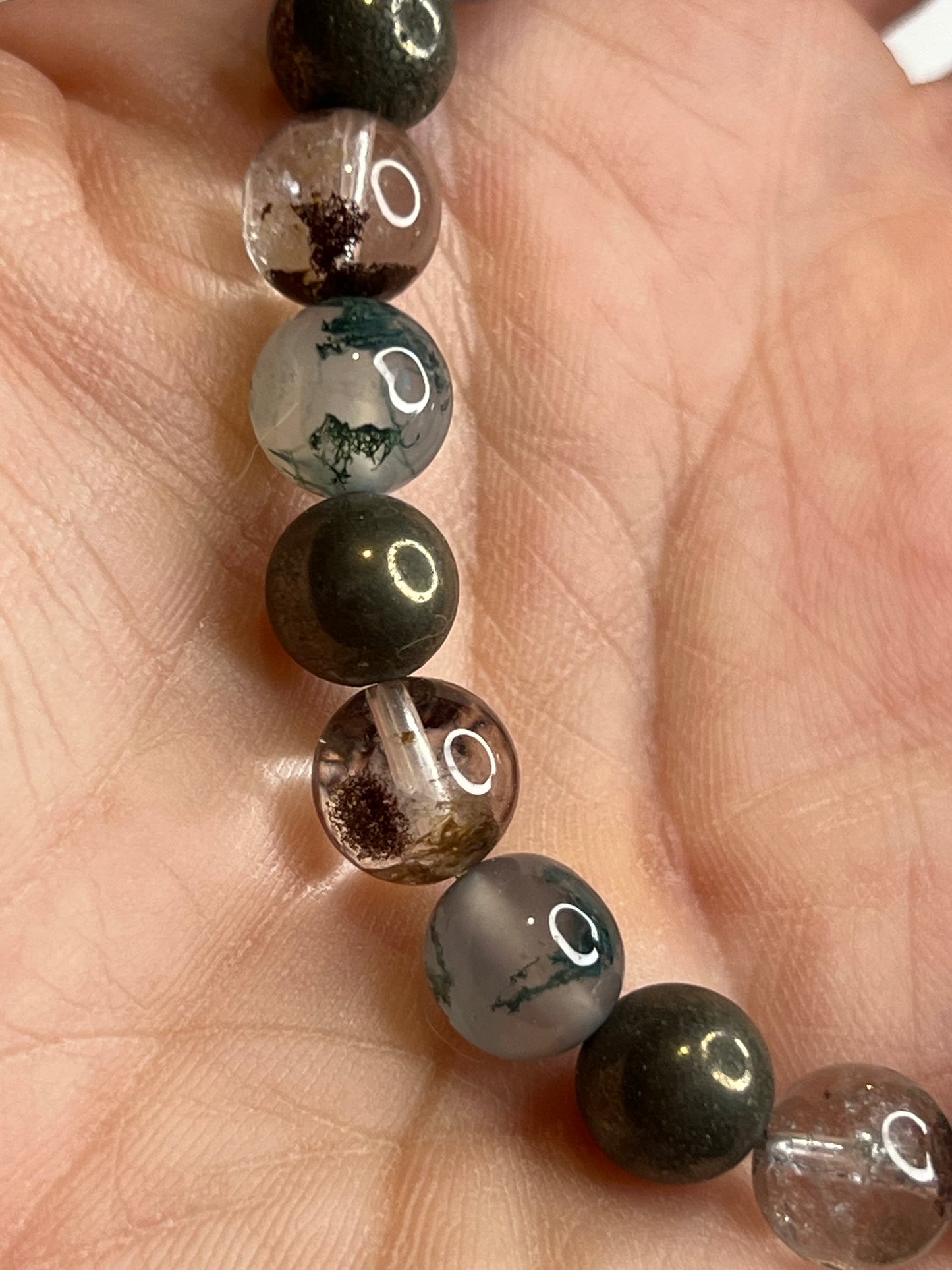 Abundance & Growth - Garden Quartz, Moss Agate and Pyrite