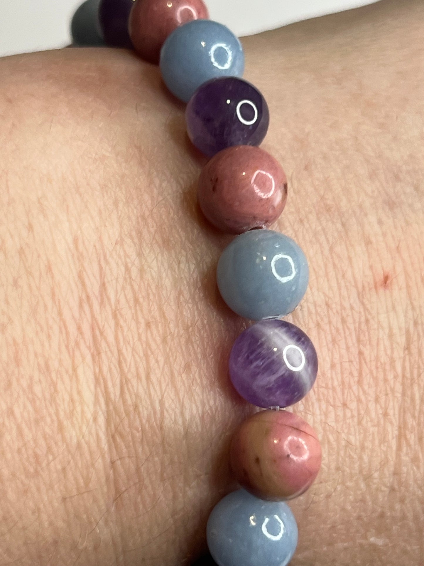 Serenity & Heart Healing - Amethyst, Angelite and Rhodonite