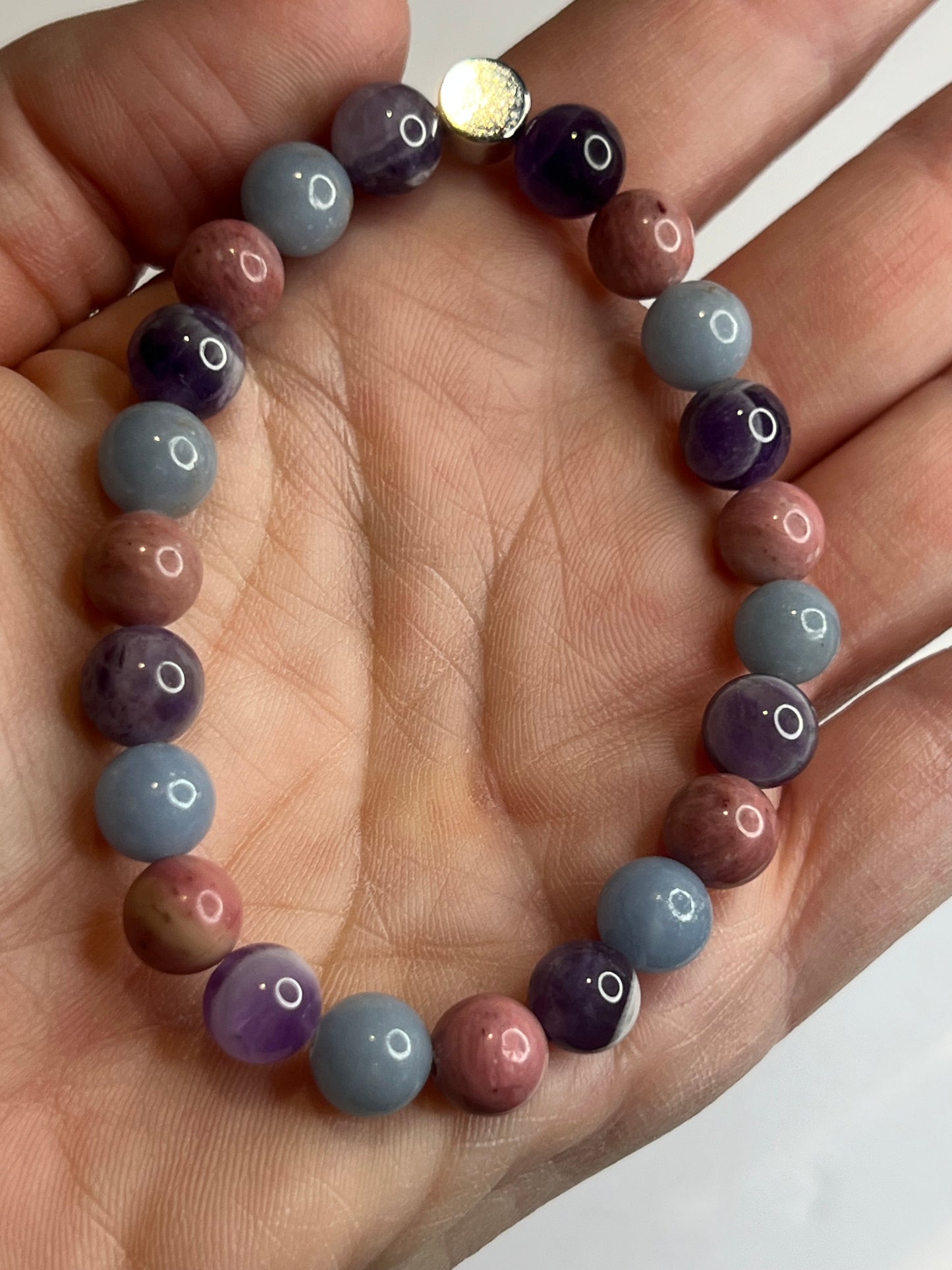 Serenity & Heart Healing - Amethyst, Angelite and Rhodonite