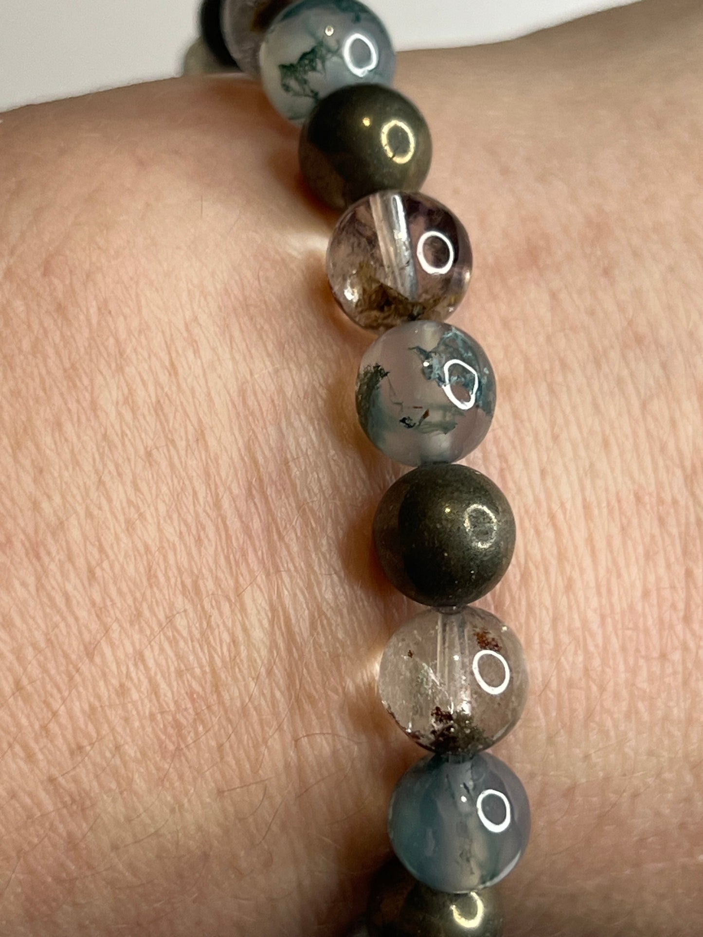 Abundance & Growth - Garden Quartz, Moss Agate and Pyrite