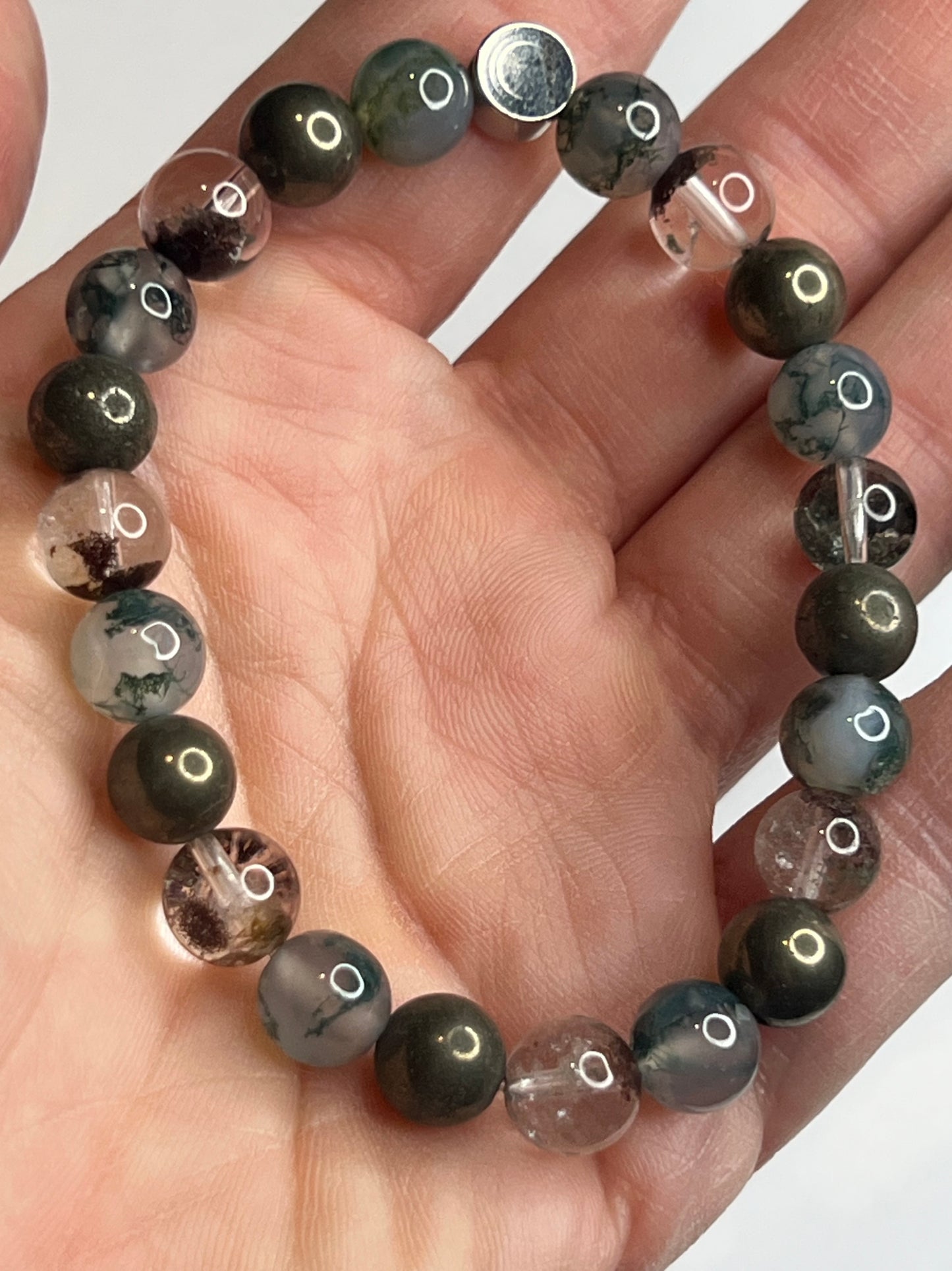 Abundance & Growth - Garden Quartz, Moss Agate and Pyrite