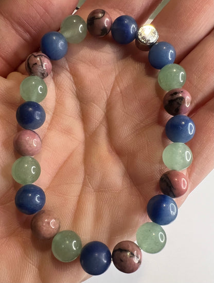 Heart & Harmony - Rhodonite, Green and Blue Aventurine