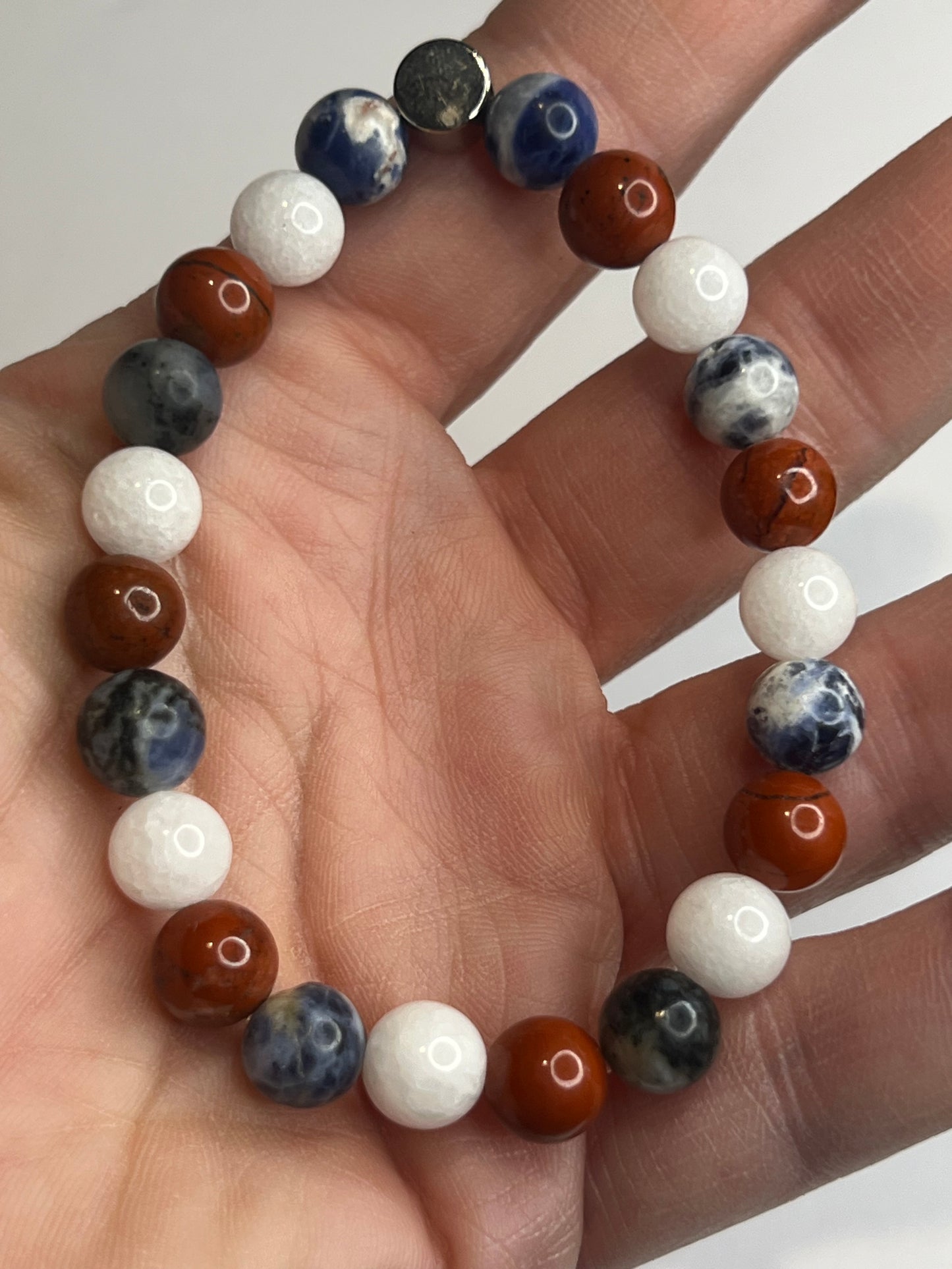Clarity and Confidence - White Jade, Sodalite and Red Jasper