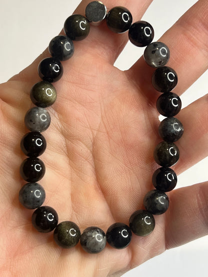 Shield & Strength Protection - Golden Obsidian, Larvikite and Black Tourmaline