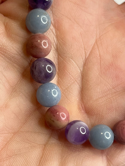 Serenity & Heart Healing - Amethyst, Angelite and Rhodonite