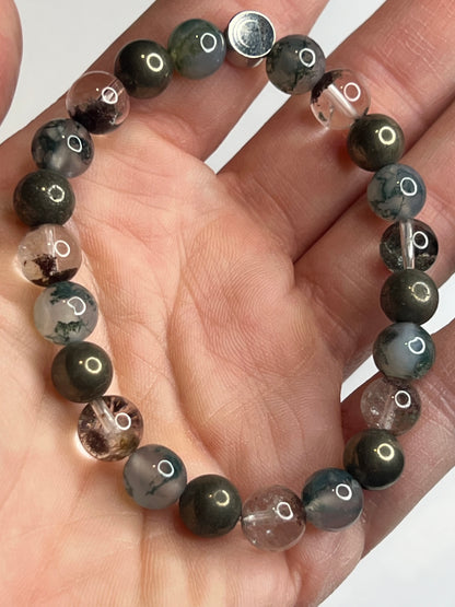 Abundance & Growth - Garden Quartz, Moss Agate and Pyrite
