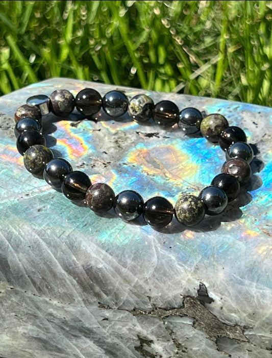 Strength & Protection - Dragon Blood Jasper, Hematite and Smoky Quartz